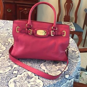 Michael Kors Hamilton satchel tote pebbled l